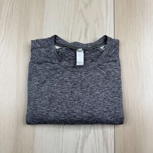 State And Liberty Mens Heather Gray Crew Neck Mesh Lined Activewear Top Size S